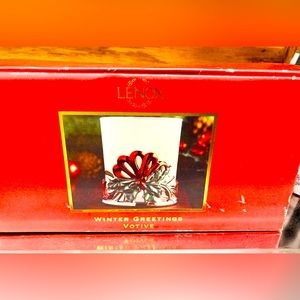 Lenox silver votive candle holder hostess gift Christmas holiday  present NWT